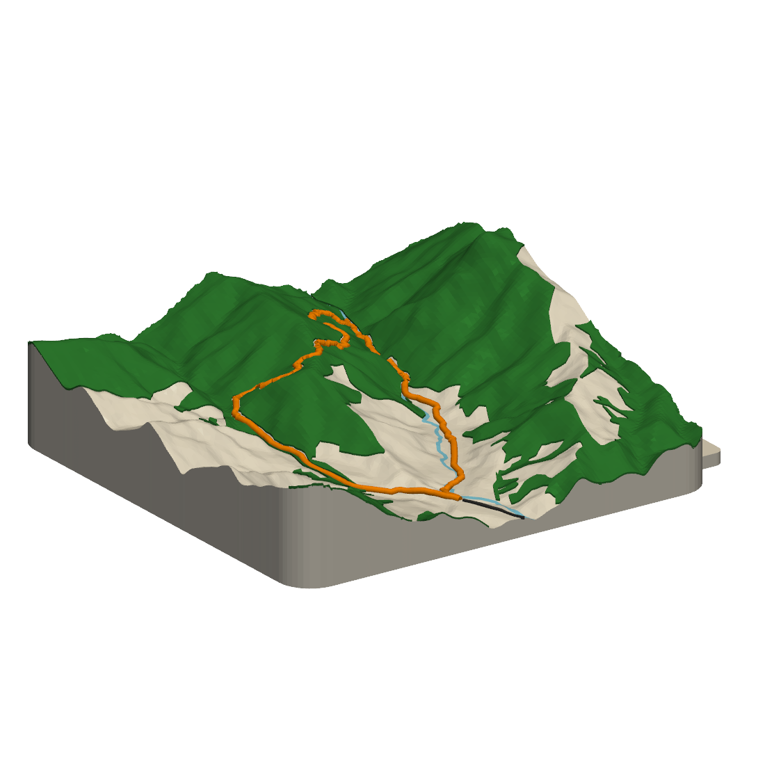 3D terrain model of 🇨🇴 Cocora Valley Loop