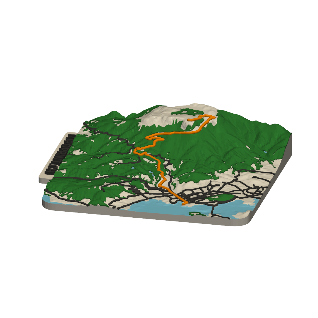 3D terrain model of 🇦🇺 Mount Wellington Climb