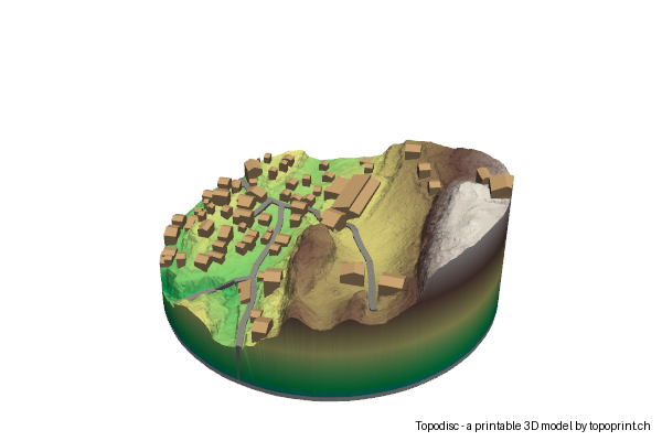 3D view of Blatten, before and after